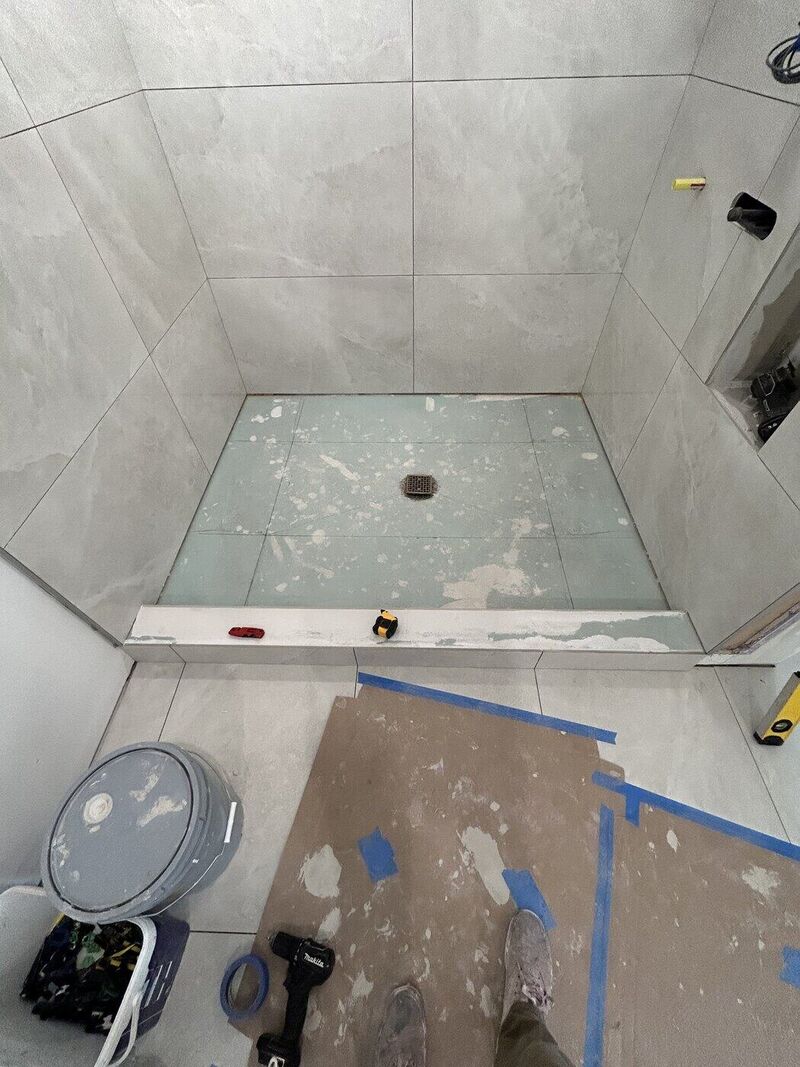 Primary bath, Large-Format, Laid Out First