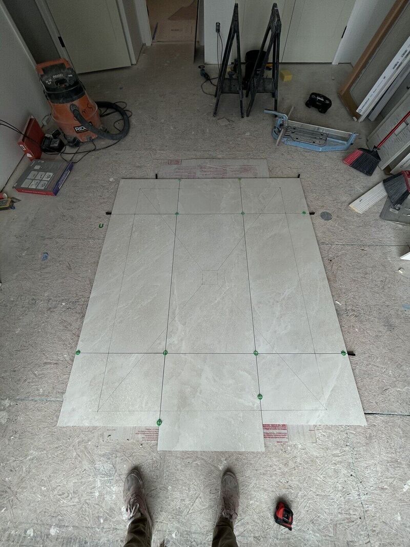 Primary bath, Large-Format, Laid Out First