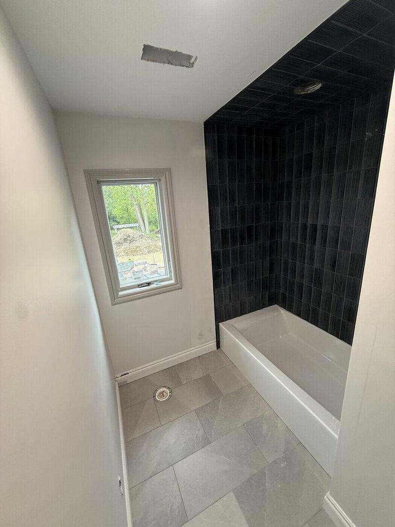 Bathroom 2, Charcoal Gloss and Green Glass
