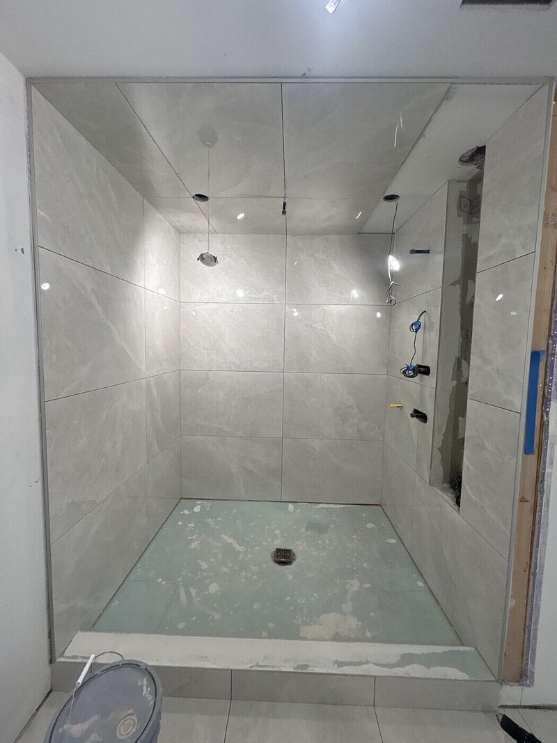 Primary bath, Large-Format, Laid Out First