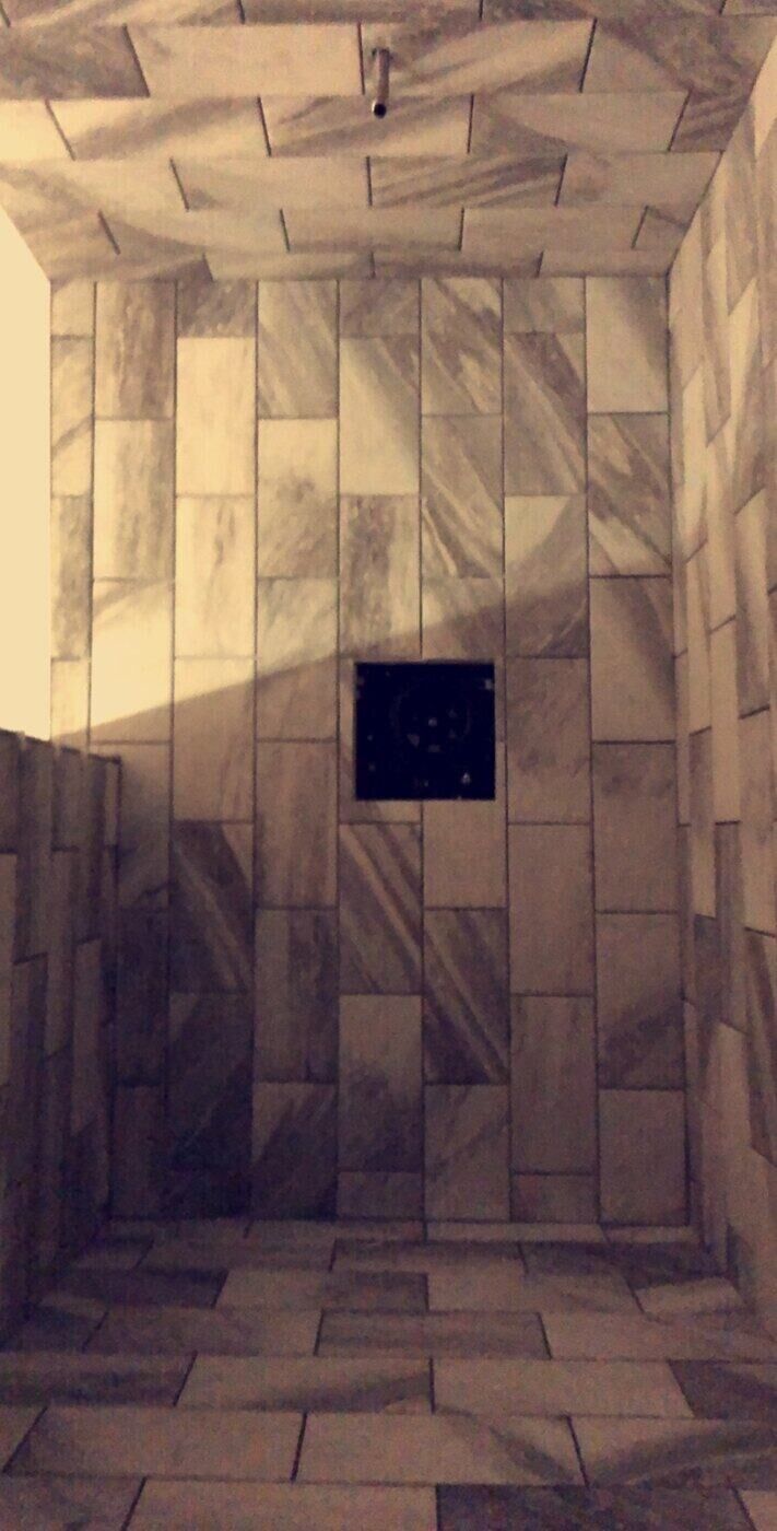 Primary bath, Wood-Plank Floors and Built Shower